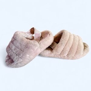 UGG Pink Fluffy Slippers